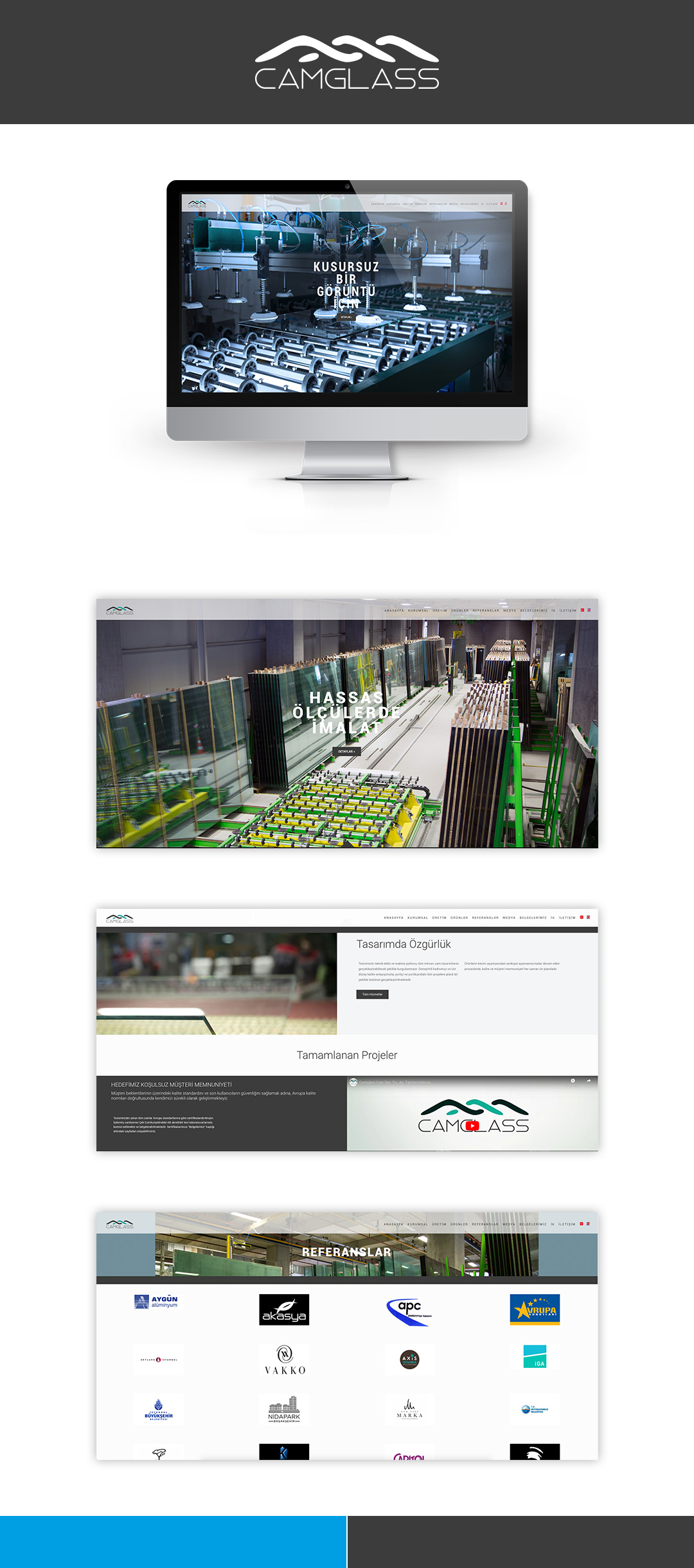 Camglass kurumsal web sitesi